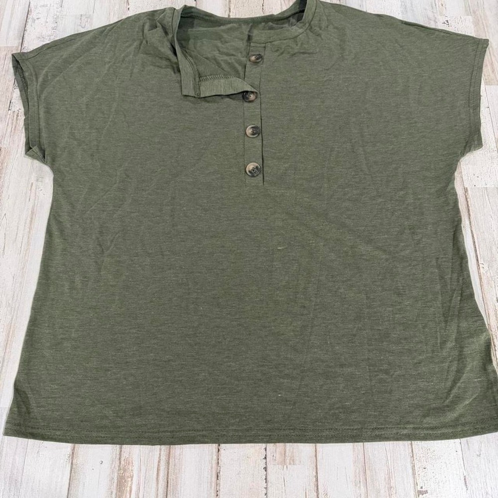 SHEIN Olive Green Button Front Top – Women's XL